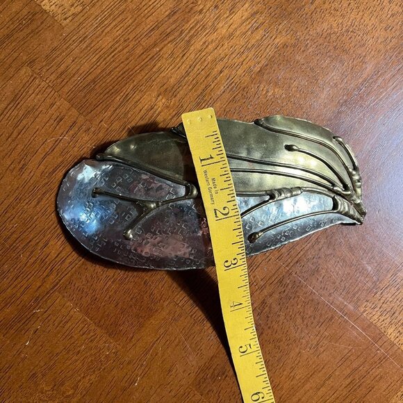 Mixed Metal Brutalist Belt Buckle Brass Silver Oversized Western Gypsy Modernist - Picture 7 of 7